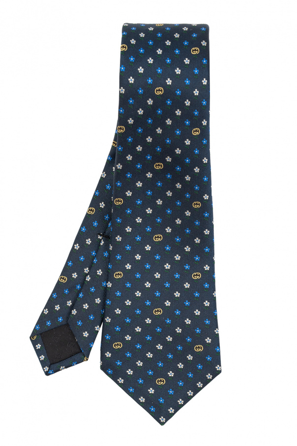 gucci Canvas Silk tie with logo